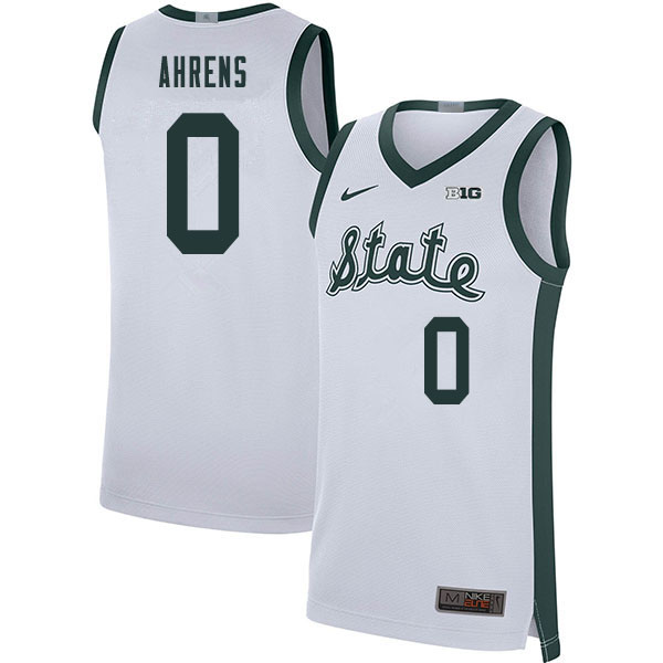 Men Michigan State Spartans #0 Kyle Ahrens NCAA Nike Authentic White Retro College Stitched Basketball Jersey RK41N26BW